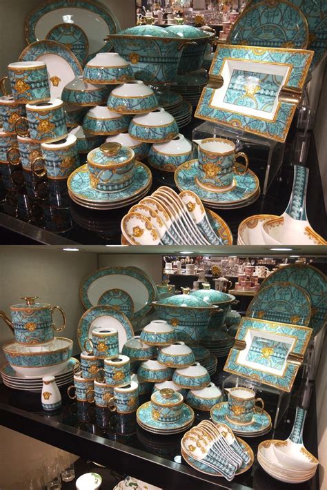 versace blue plate|Versace dinnerware set costco.